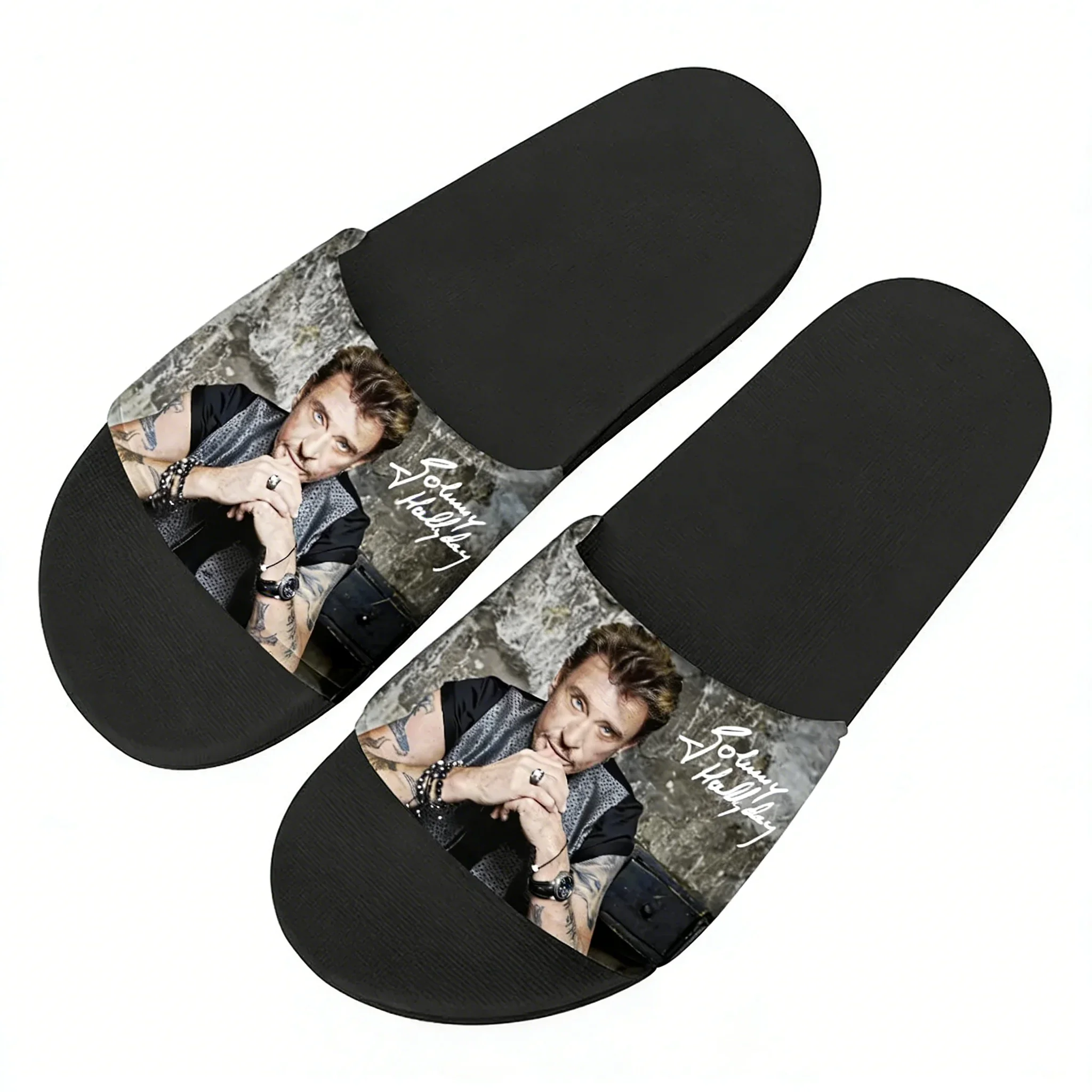 Men Shoes Black - Claquettes Johnny Hallyday pour homme, femme,