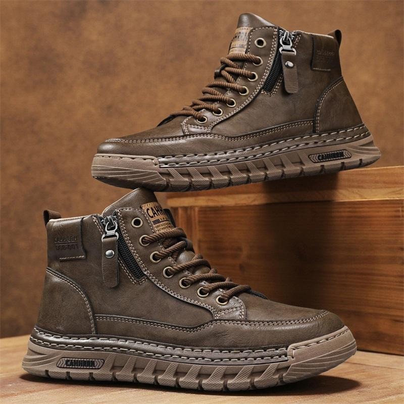 Men Shoes Type - Bottes hautes en cuir pour hommes,
