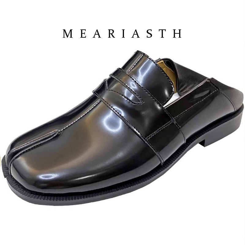 Men Shoes Type - Mocassins Tabi noirs en cuir verni