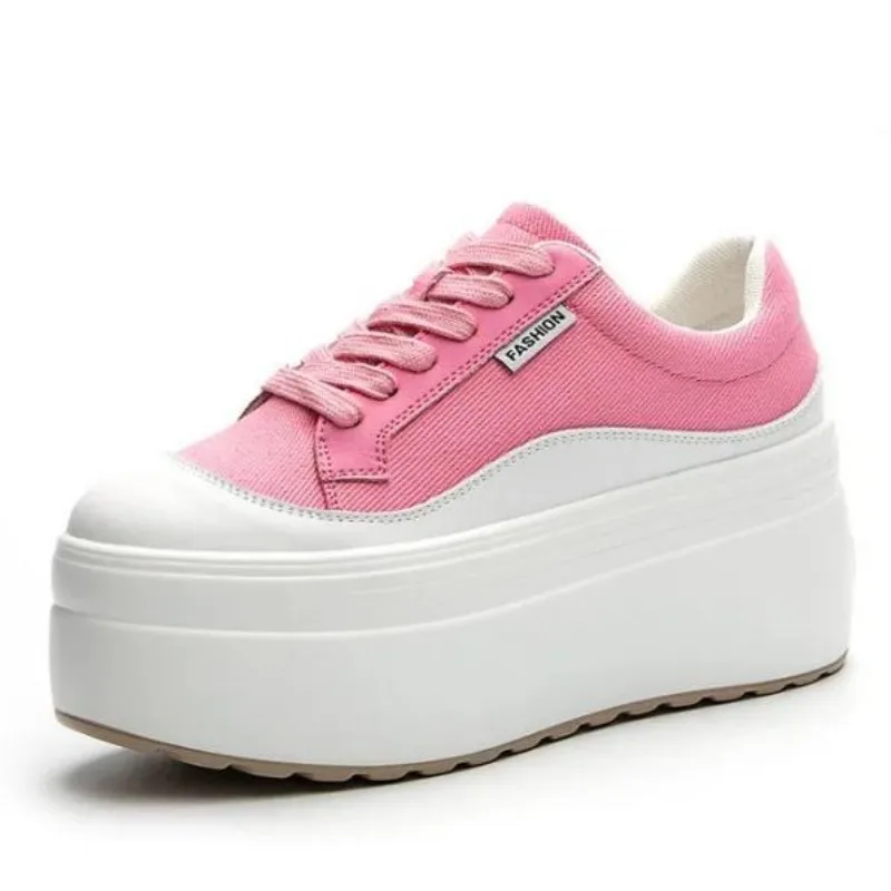 Canvas Sneaker High - Chaussures à plateforme compensées en cuir