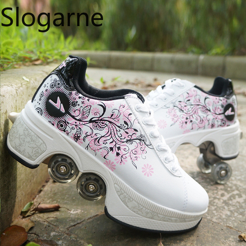 Men'S Shoes For Running - Femmes 4 roues déformation patins à
