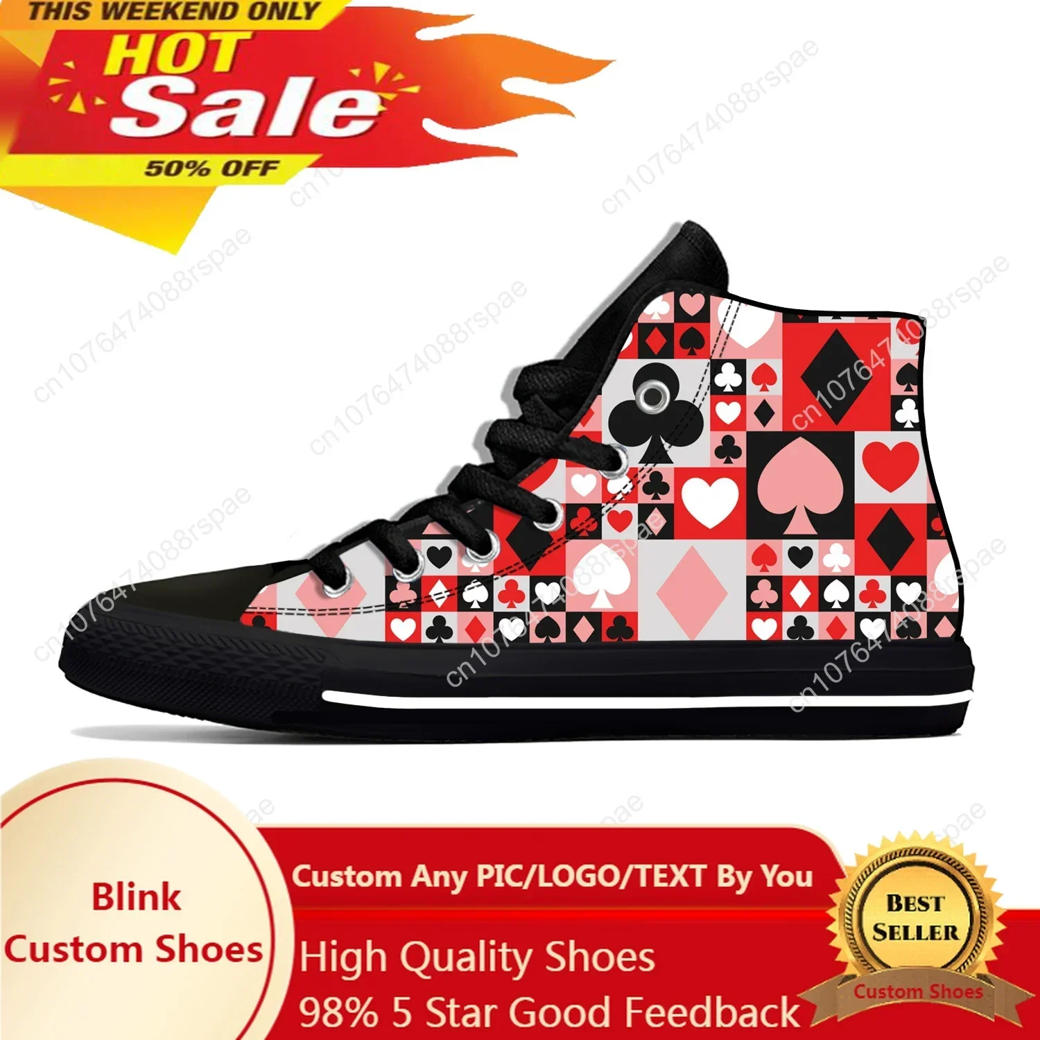 Canvas Sneaker High - Été carte à jouer symbole Poker