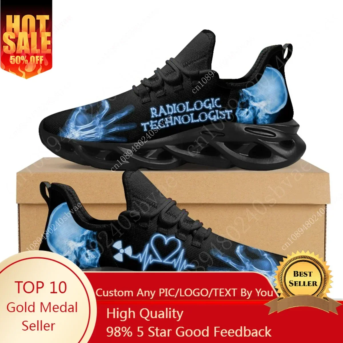 Men Shoes Sneakers - Baskets pour technologistes radiologiques, chaussures squelette