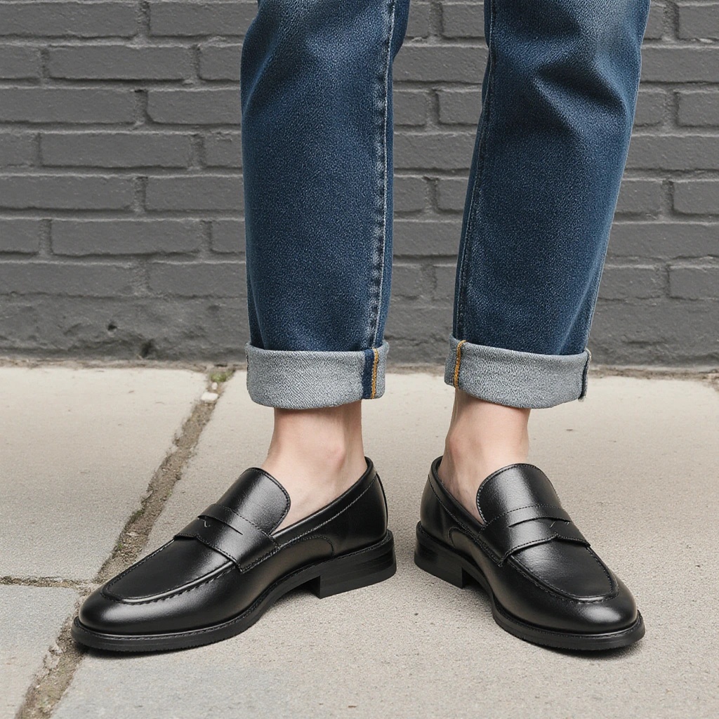 Mocassins noirs pour hommes, c - Men Shoes For Office Work avis et prix