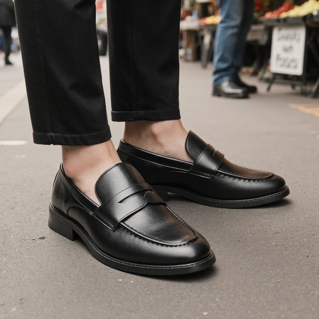 Mocassins noirs pour hommes, c - Men Shoes For Office Work avis et prix