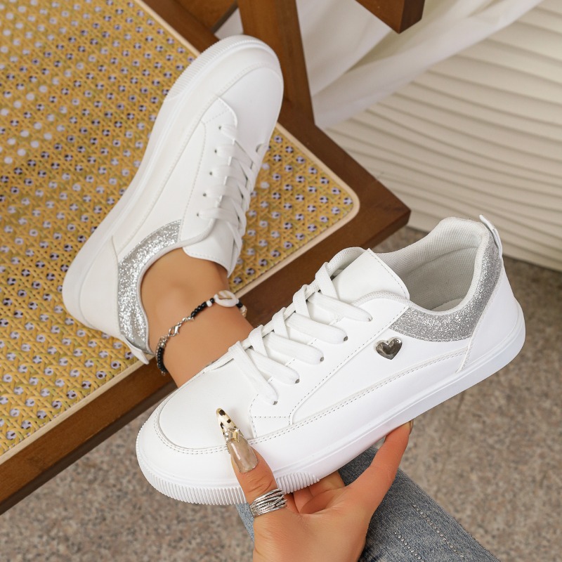 Baskets blanches à paillettes  - Casual Sneaker Low avis et prix