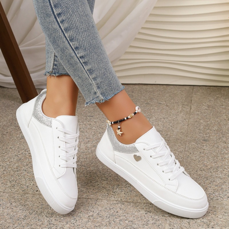 Baskets blanches à paillettes  - Casual Sneaker Low avis et prix