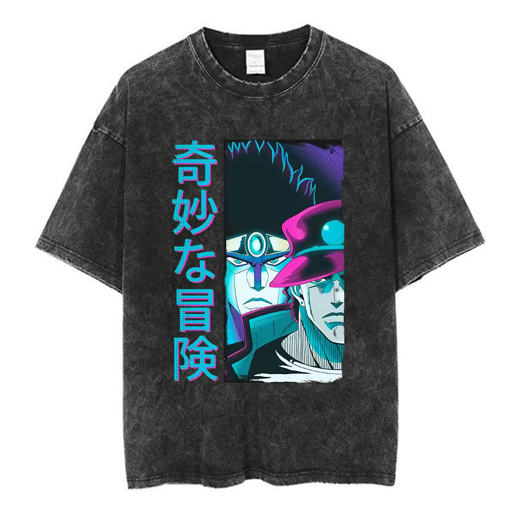 T-shirt délavé Anime JoJo Biza - Men'S Shoes Good For Running avis et prix