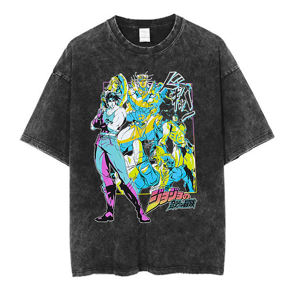 T-shirt délavé Anime JoJo Biza - Men'S Shoes Good For Running avis et prix