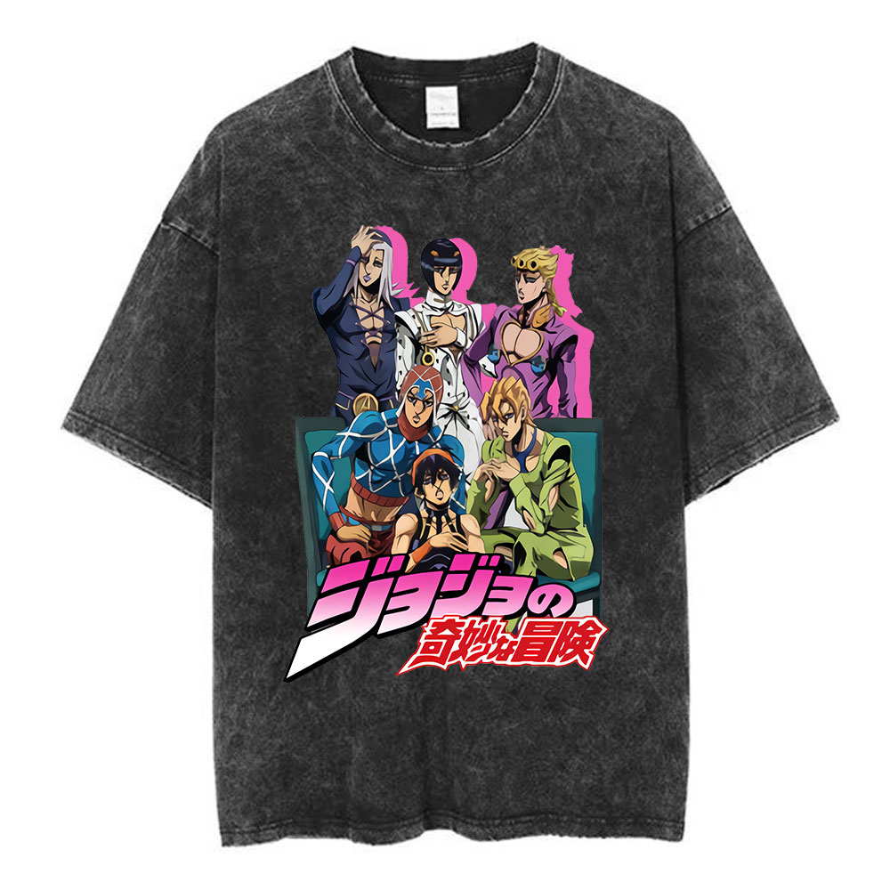 T-shirt délavé Anime JoJo Biza - Men'S Shoes Good For Running avis et prix
