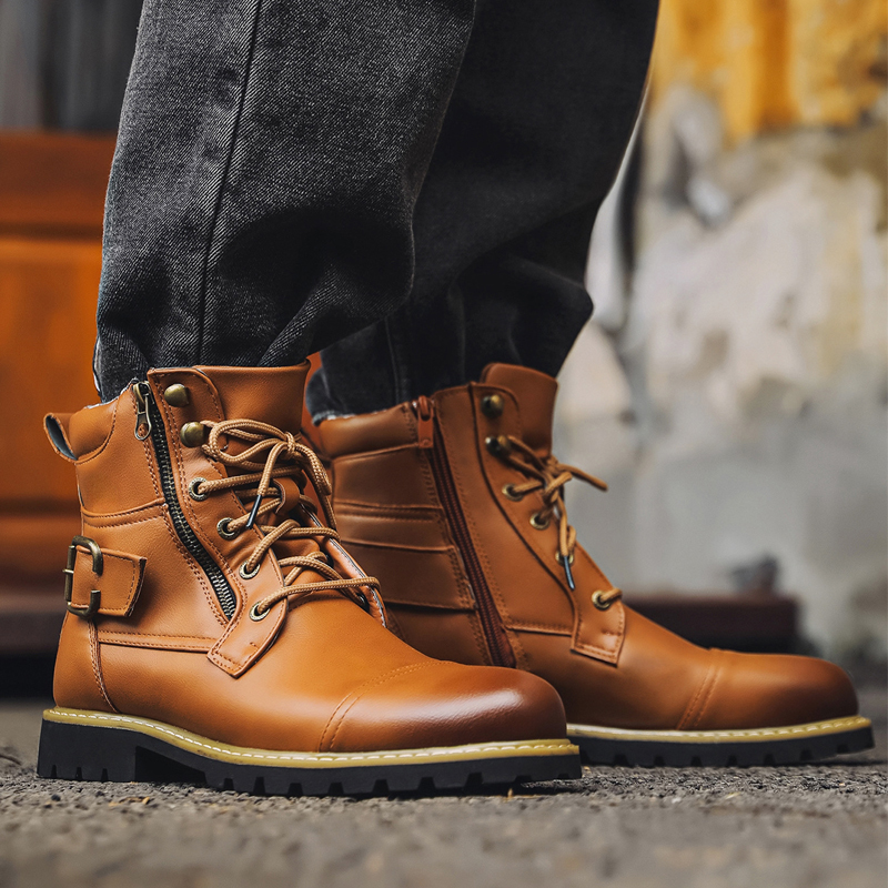 Bottines de moto en cuir pour  - Men Shoes Type avis et prix
